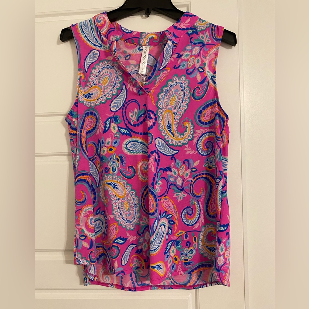 Scarlett Pink Paisley Sleeveless Blouse